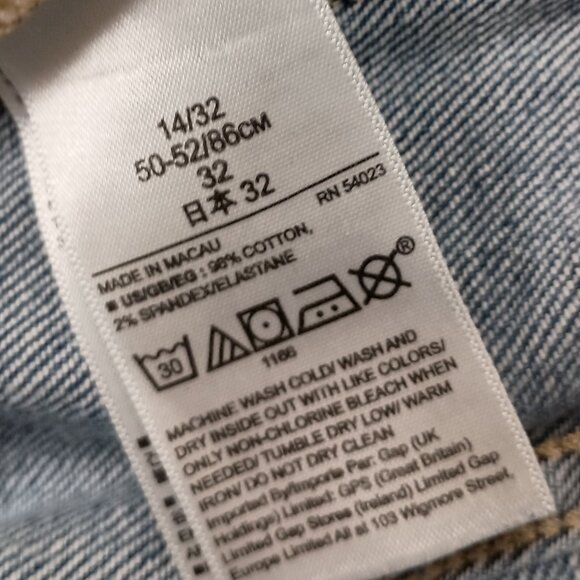 Gap Selvedge Jeans Japanese Blue Indigo Medium Wash Stretch Denim 14 32 Women - Picture 7 of 12